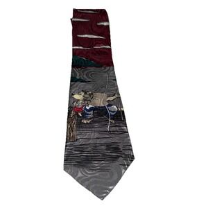 Gone Fishing Hallmark Special Ties Fun Printed Satin Neck Tie